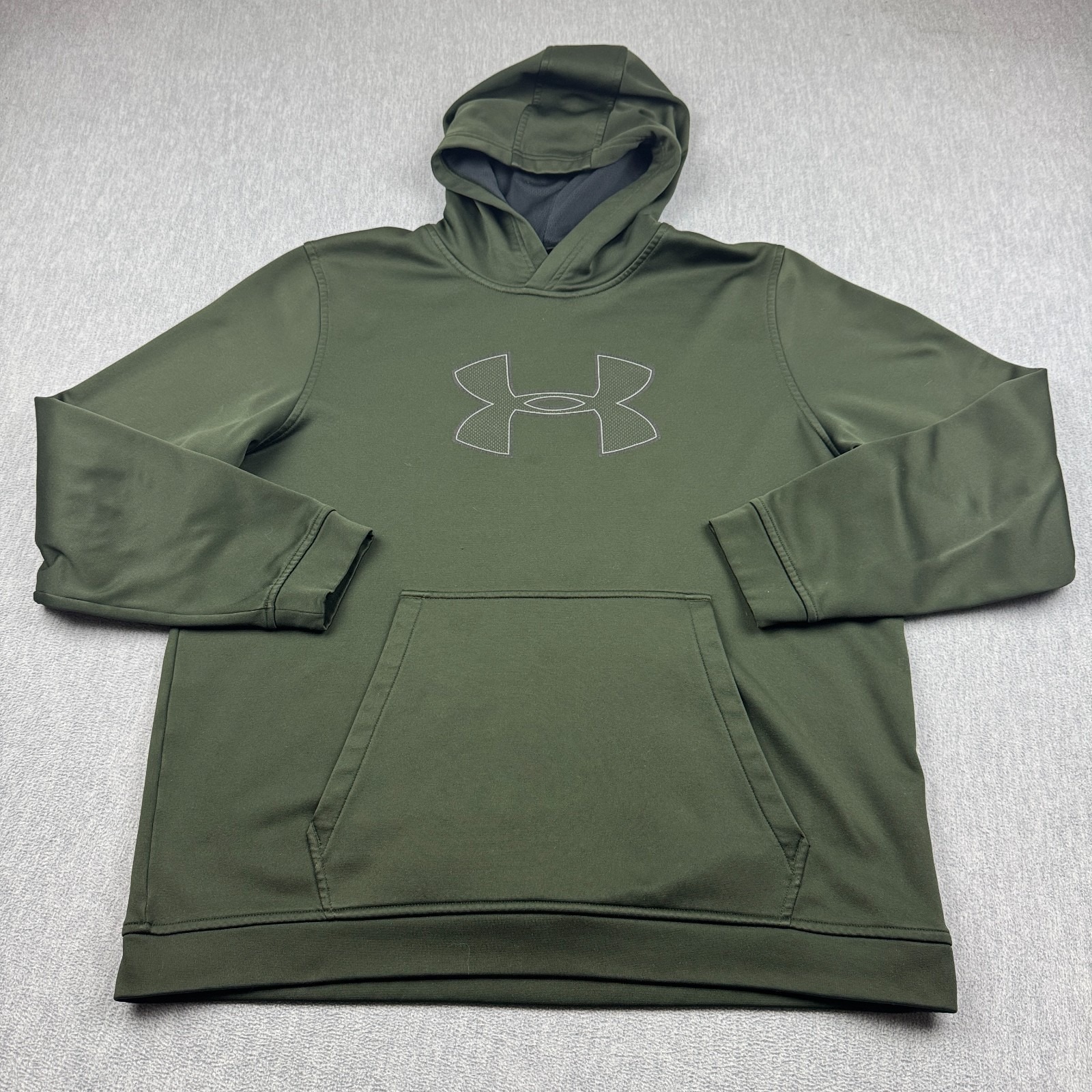 Under Armour Hoodie Mens Xl Green Fleece Coldgear Sweatshirt Pullover Loose